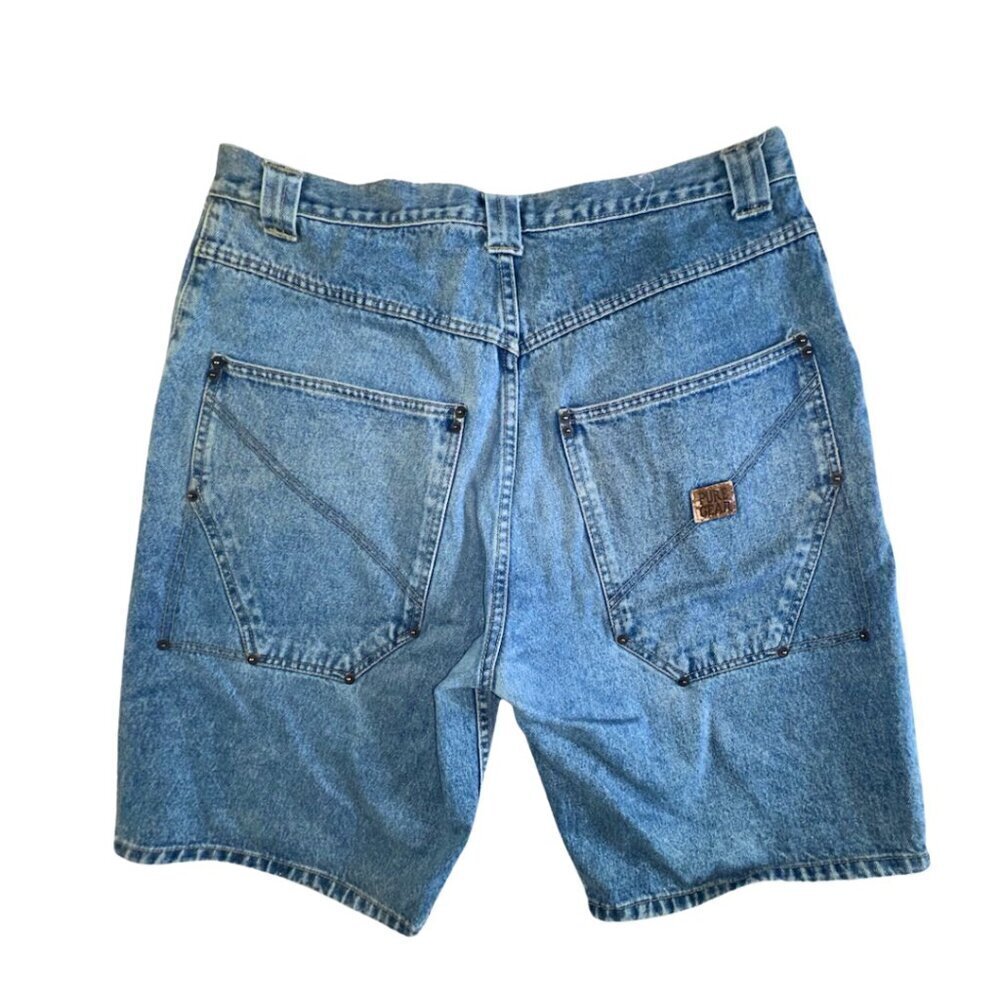 Pure Gear Men's Denim Shorts Size 36 Length 12" Medium Blue Wash Vintage